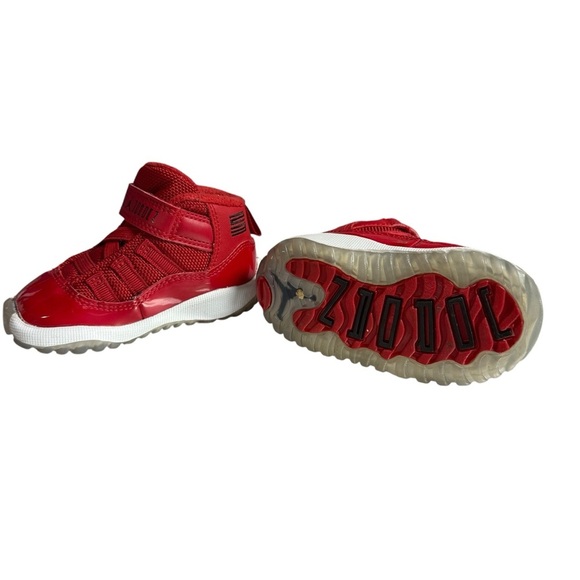 Nike Air Jordan 11 Retro ‘Win Like 96’ Toddler Size 4C Red Sneakers 378040-623 - Picture 6 of 6